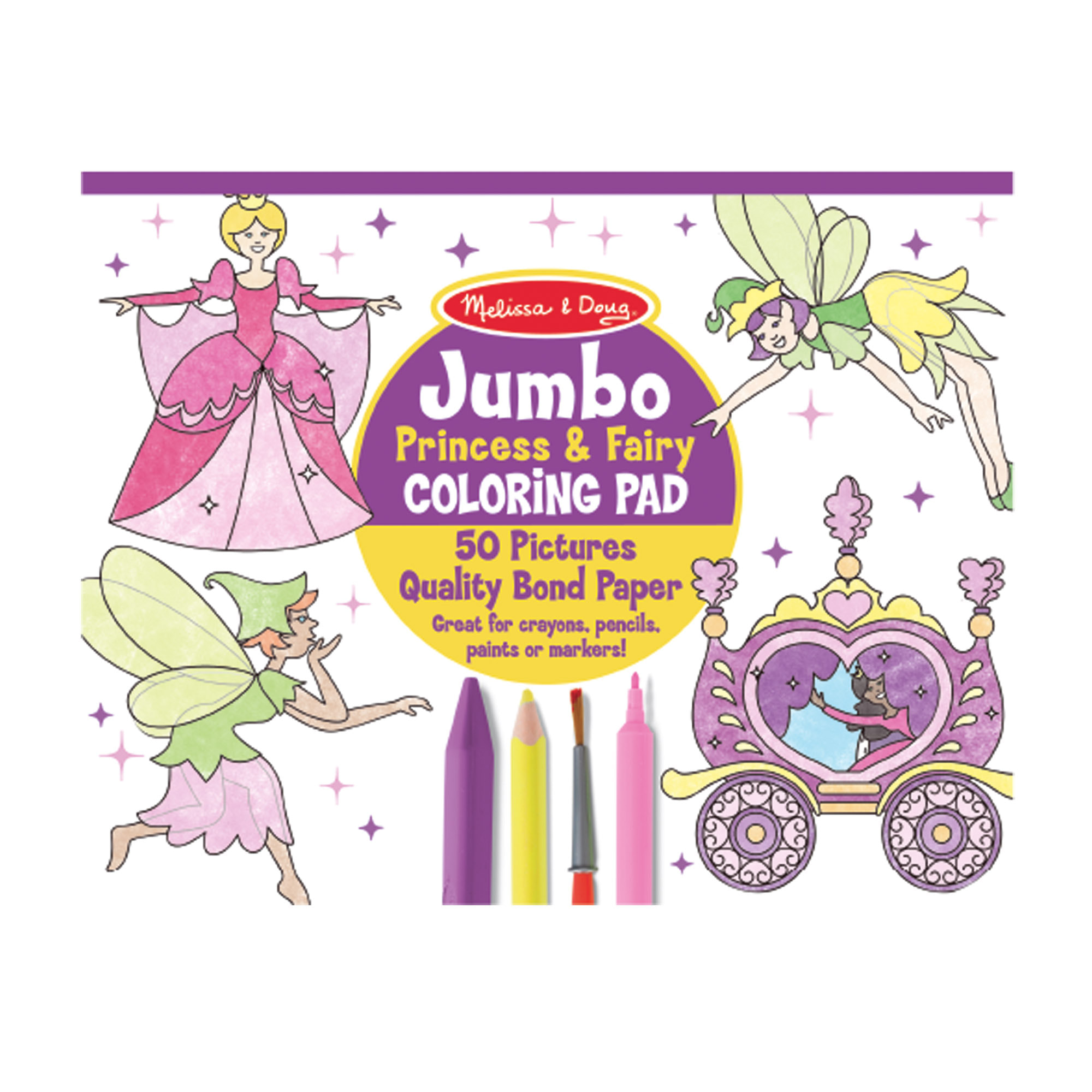 Melissa & Doug Jumbo Coloring Pad, Princess & Fairy